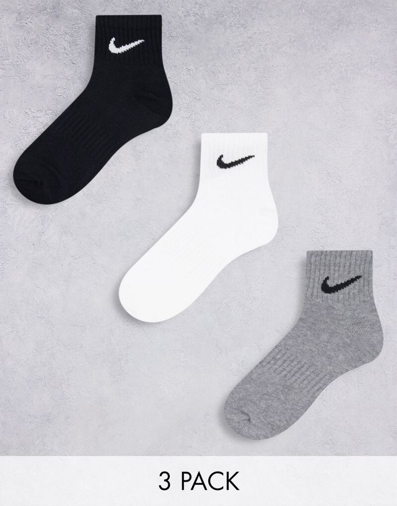 

Комплект из трех легких носков до щиколотки Nike Everyday разных цветов