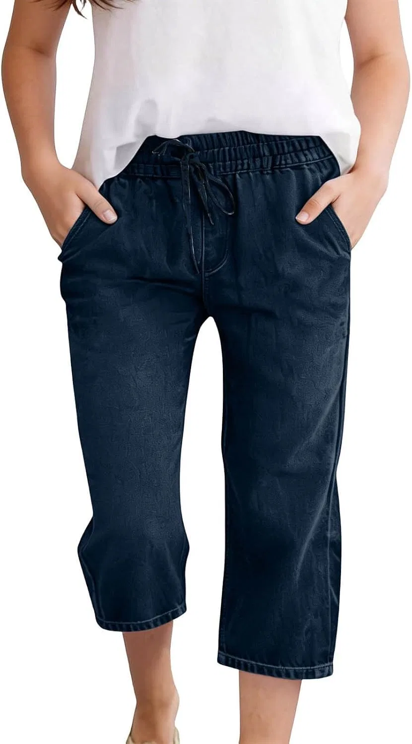 Капри для девочек faux denim Dovford, темно-синий