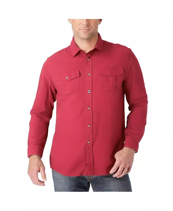 

Фланелевая рубашка Big & Tall Signature однотонная KingSize, красный