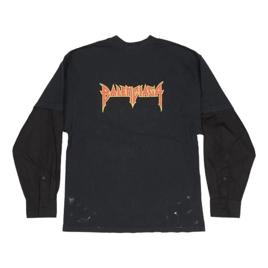 

Футболка Balenciaga Metal Layered T-Shirt 'Black Faded', черный