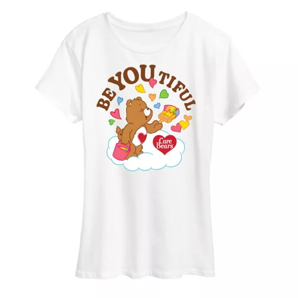 

Женская футболка Care Bears с принтом "Будь собой прекрасной" Licensed Character, белый