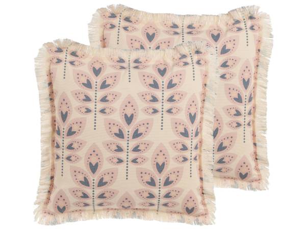 

Подушка Beliani 2 шт RUDBECKIA, 60x60x60 см цвет beige/creme/grau/pink