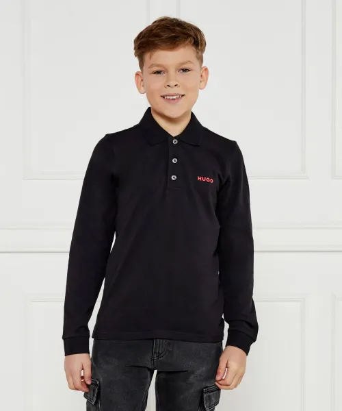 

Футболка поло Regular fit Hugo Kids, черный