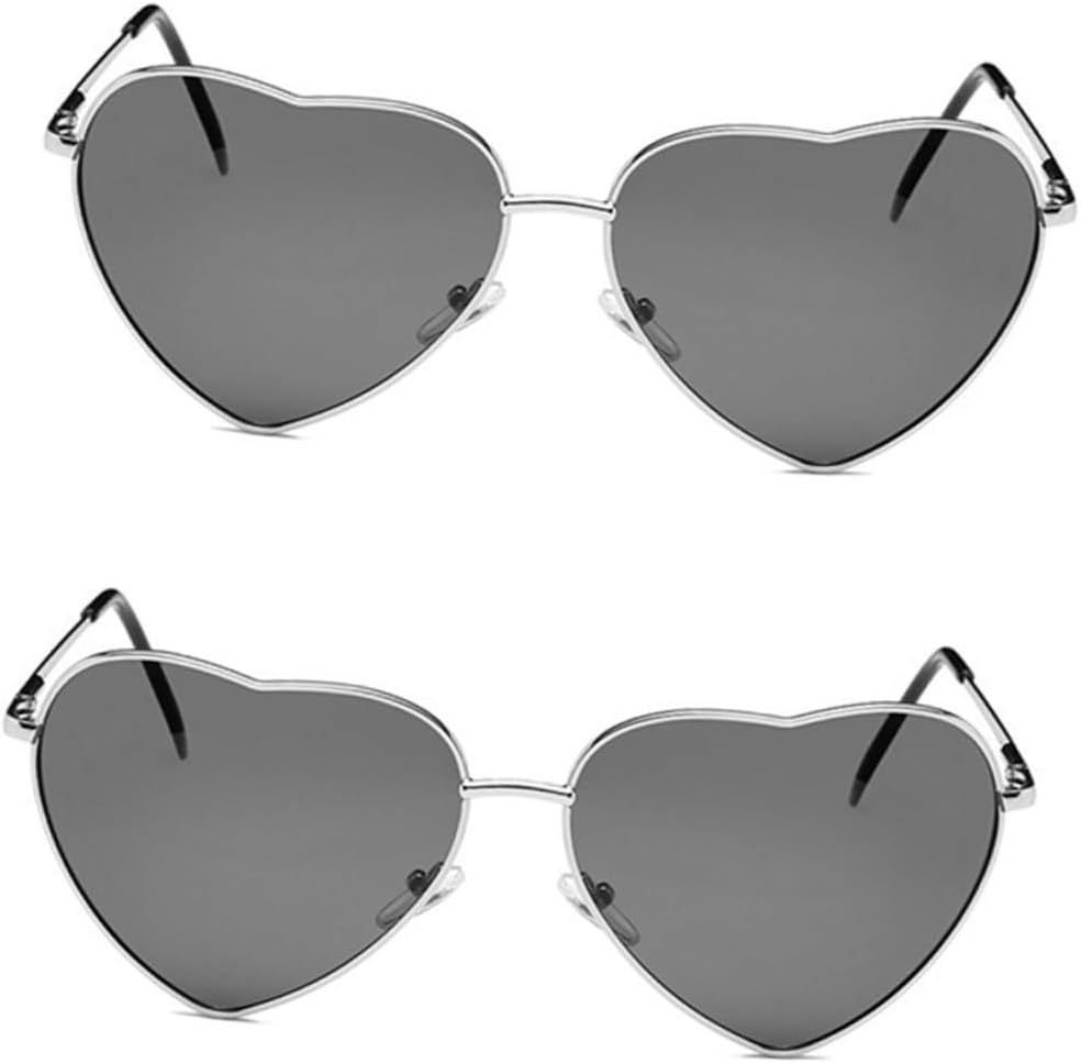 

Модные солнцезащитные очки BESPORTBLE в форме сердца в стиле ретро для женщин. Легкая тонкая металлическая оправа с защитой от УФ-излучения. Винтажный стиль для отдыха на природе, пляжа и других мероприятий, Gray