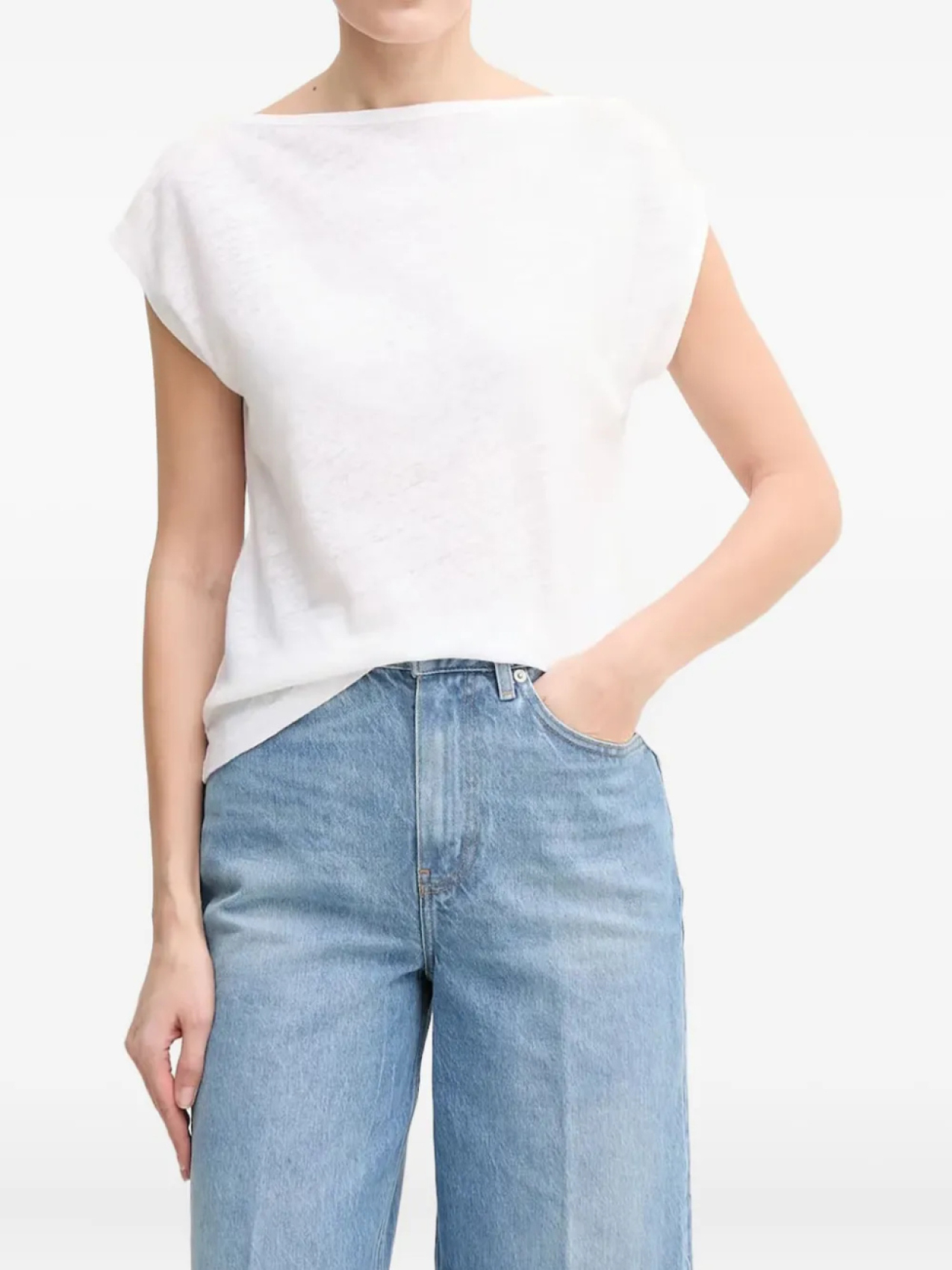 

Топ с вырезом-лодочкой от Calvin Klein, белый
