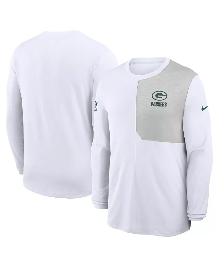 

Мужская белая футболка с длинным рукавом Green Bay Packers Sideline Coach UV Performance Nike