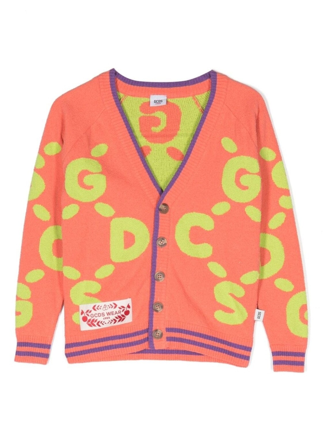

Gcds Kids кардиган с тисненым логотипом, оранжевый