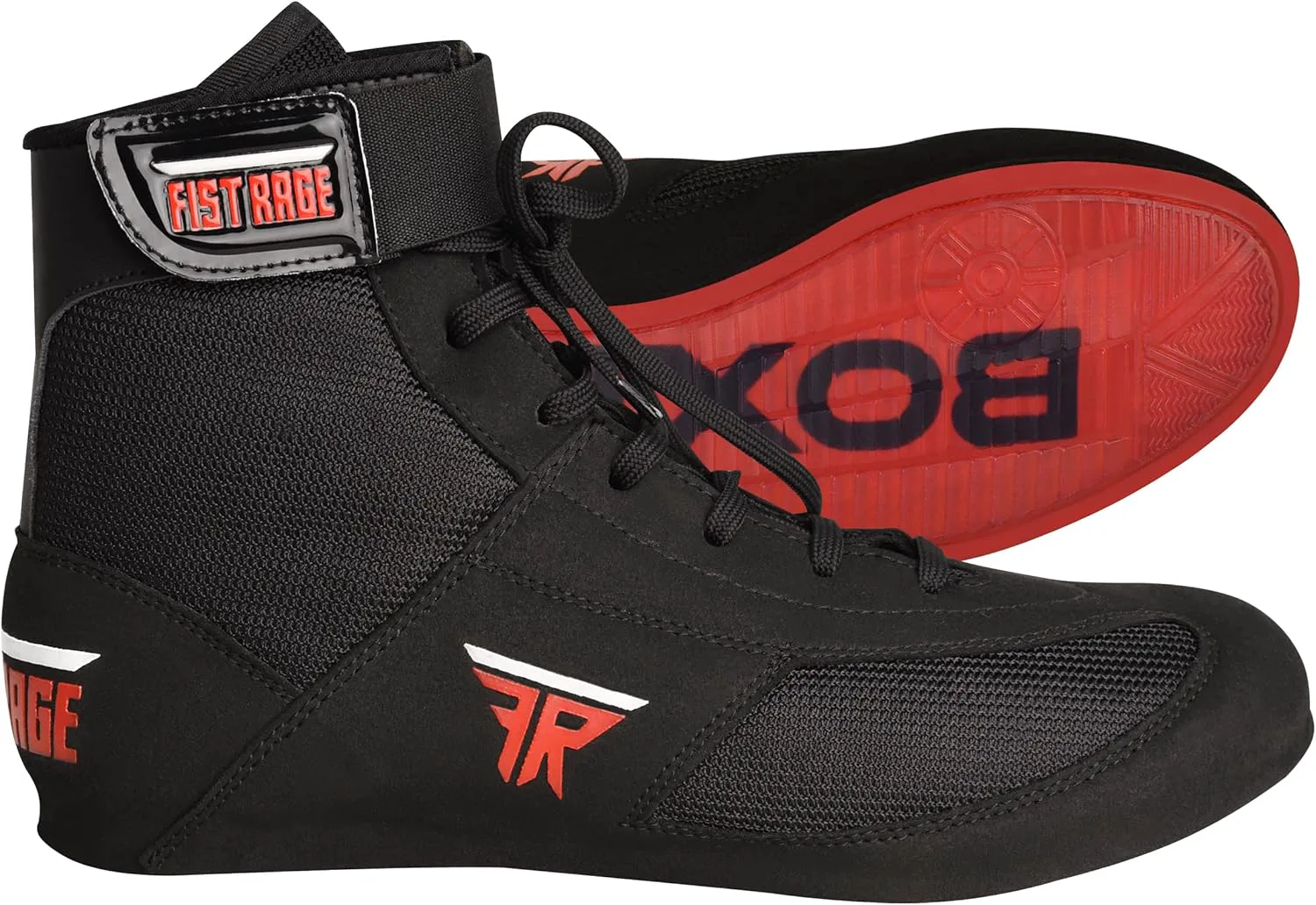 

Боксерские кроссовки FISTRAGE из кожи с высокой и высокой пяткой, для кикбоксинга, тренировок, спортивные сетчатые, унисекс, профессиональные мужские и молодежные, легкие | Черные боксерские кроссовки для взрослых VELO, черный