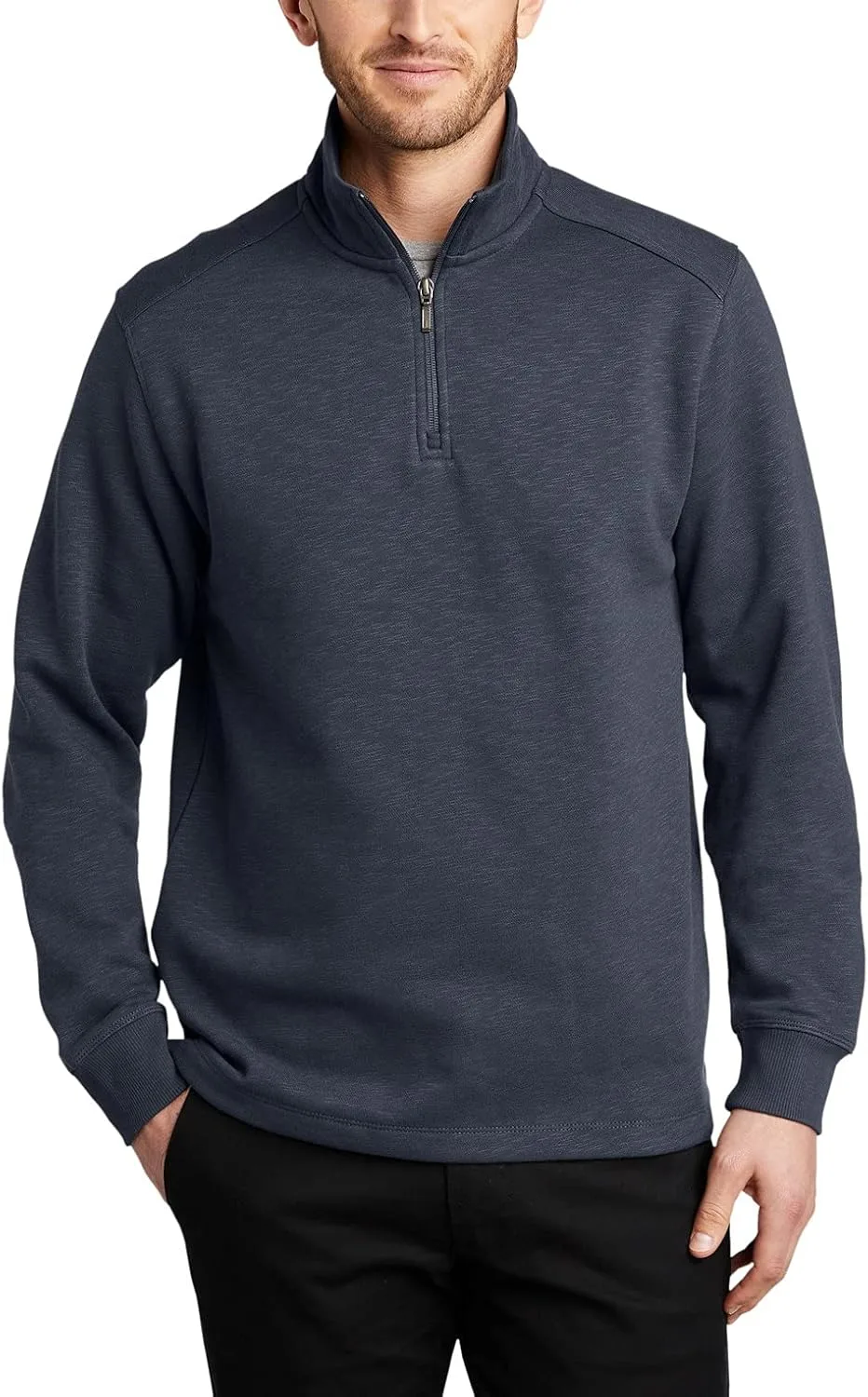 

JustBlanks мужская толстовка с четвертью молнии и воротником Cadet