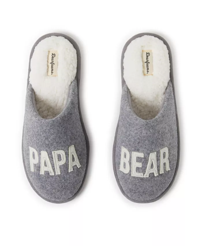 

Мужские тапочки-шлепанцы Carson Papa Bear Family Scuff Dearfoams, серый
