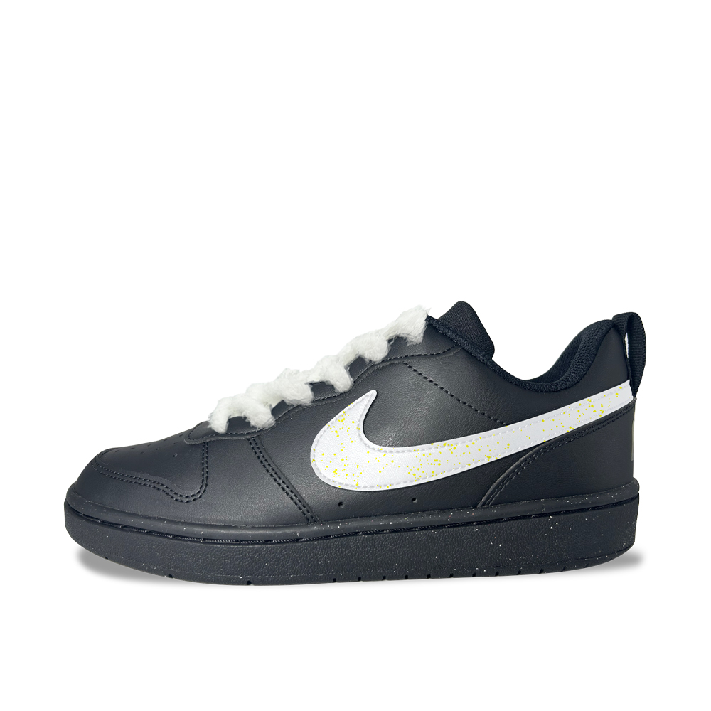 

Court Borough Furry Slip Resistant Abrasion Resistant Low top детские скейтбординг кроссовки для подростков Nike, черный