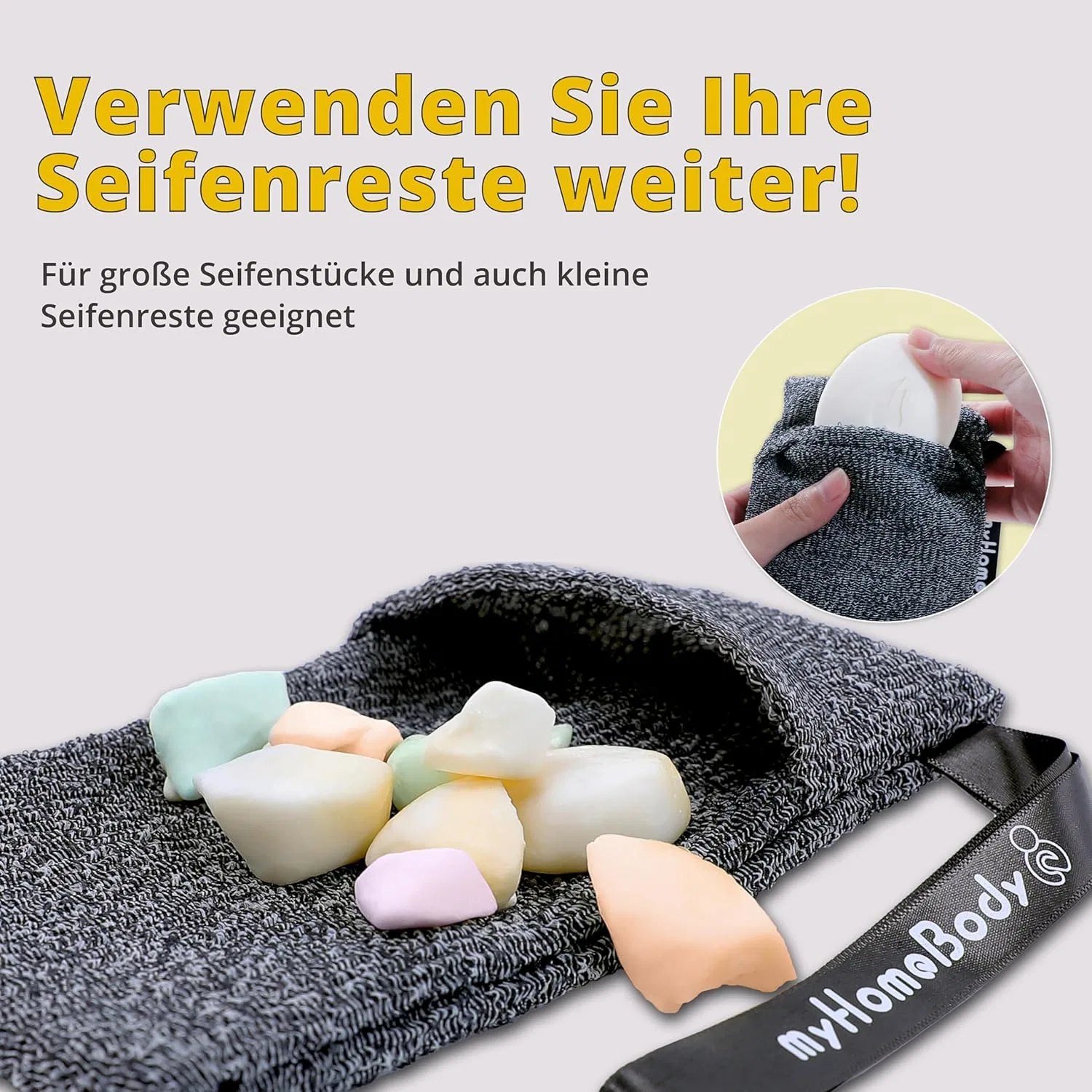 Набор myHomeBody Sponge Saver: мешочки для мыла и мочалки для отшелушивания (2 шт.) Myhomebody — фото 3