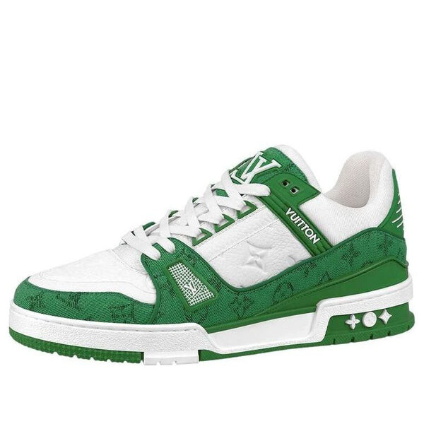 

Кроссовки lv trainers 'white with green monogram' Louis Vuitton, белый