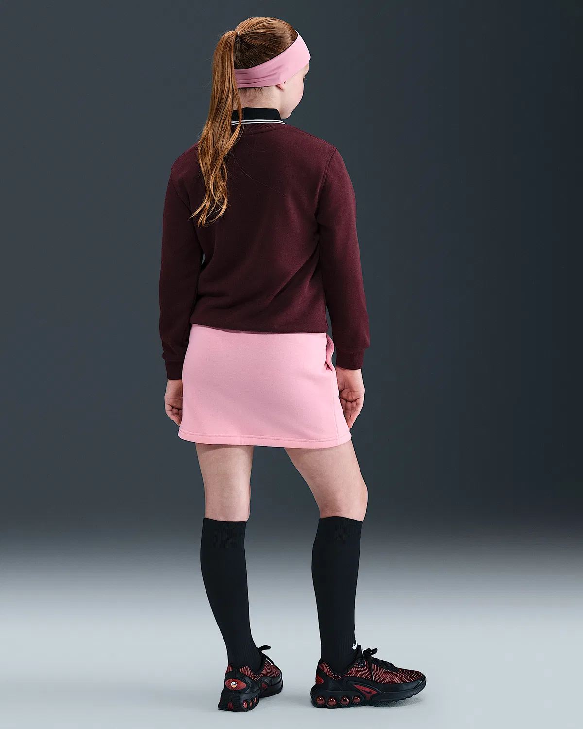 Детская юбка Nike Sportswear Club из французского трикотажа, Medium Soft Pink/Medium Soft Pink/White — фото 4