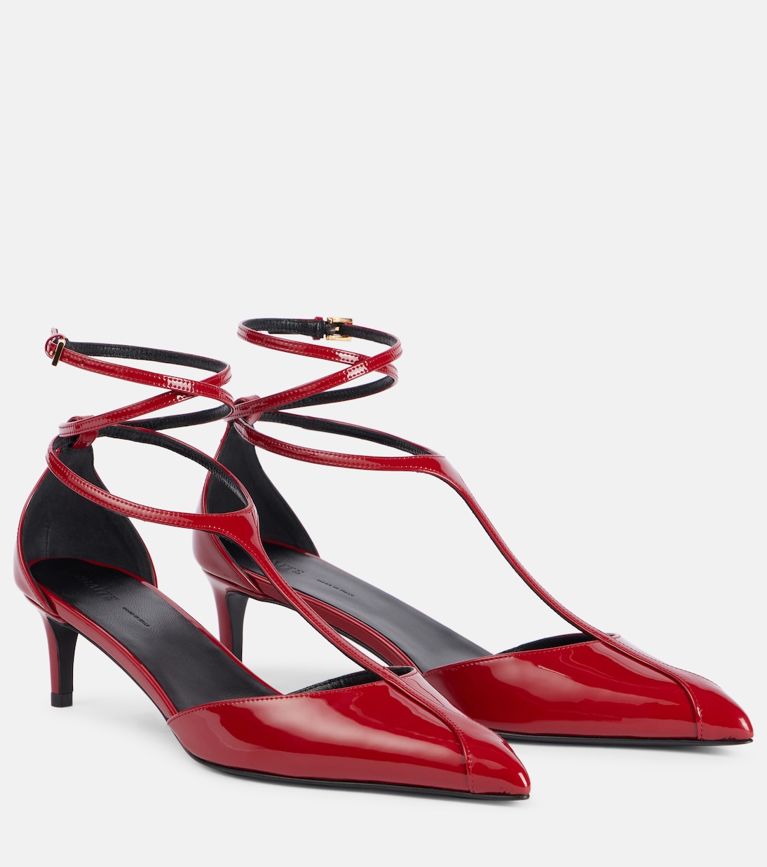 Туфли-лодочки Mia 45 из лаковой кожи Khaite, Fire Red