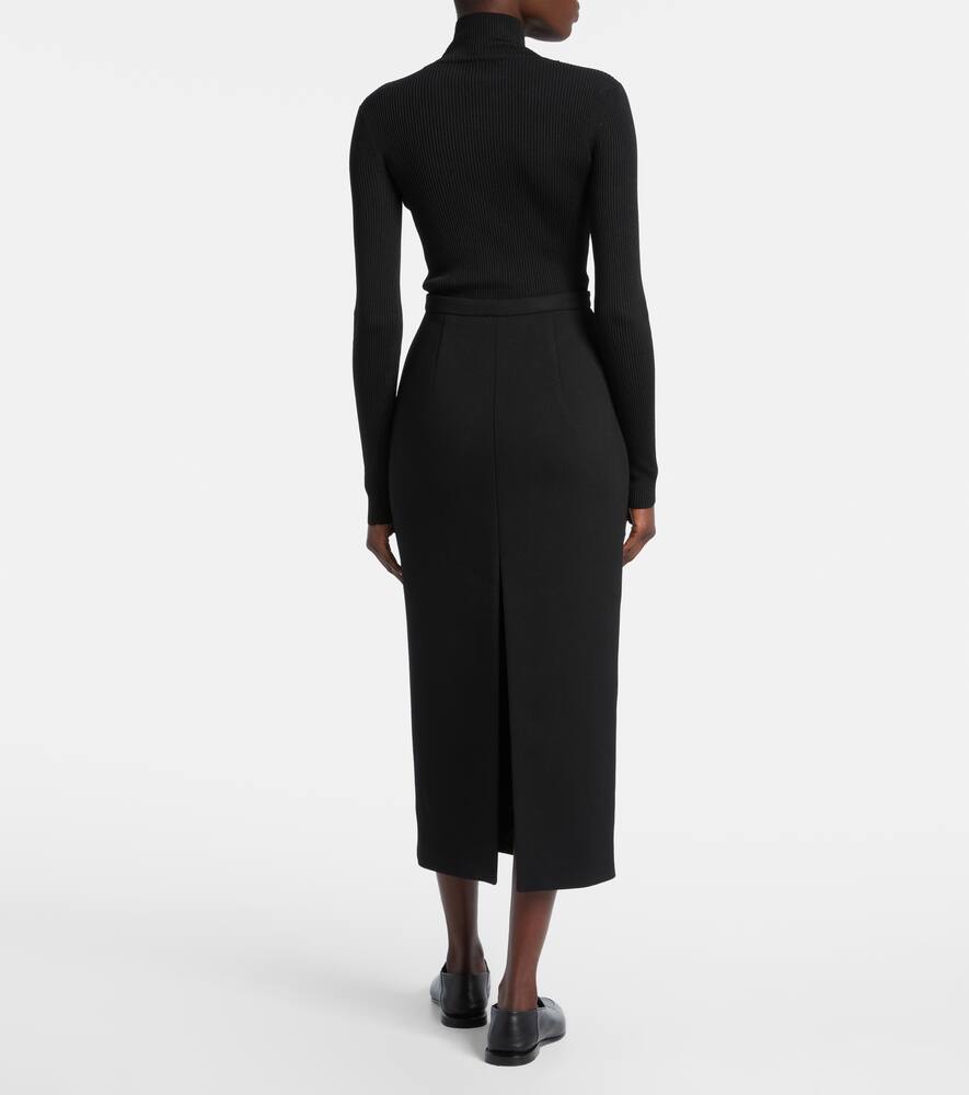 Шерстяная миди-юбка с добавлением других материалов Givenchy, Black — фото 3