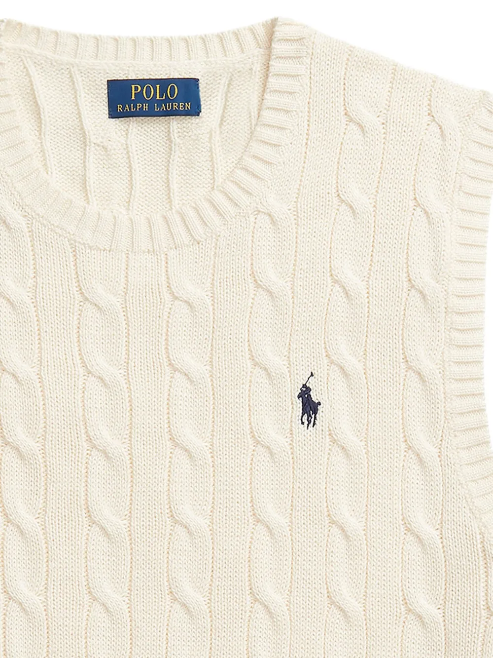 Жилет фактурной вязки POLO RALPH LAUREN, белый — фото 2