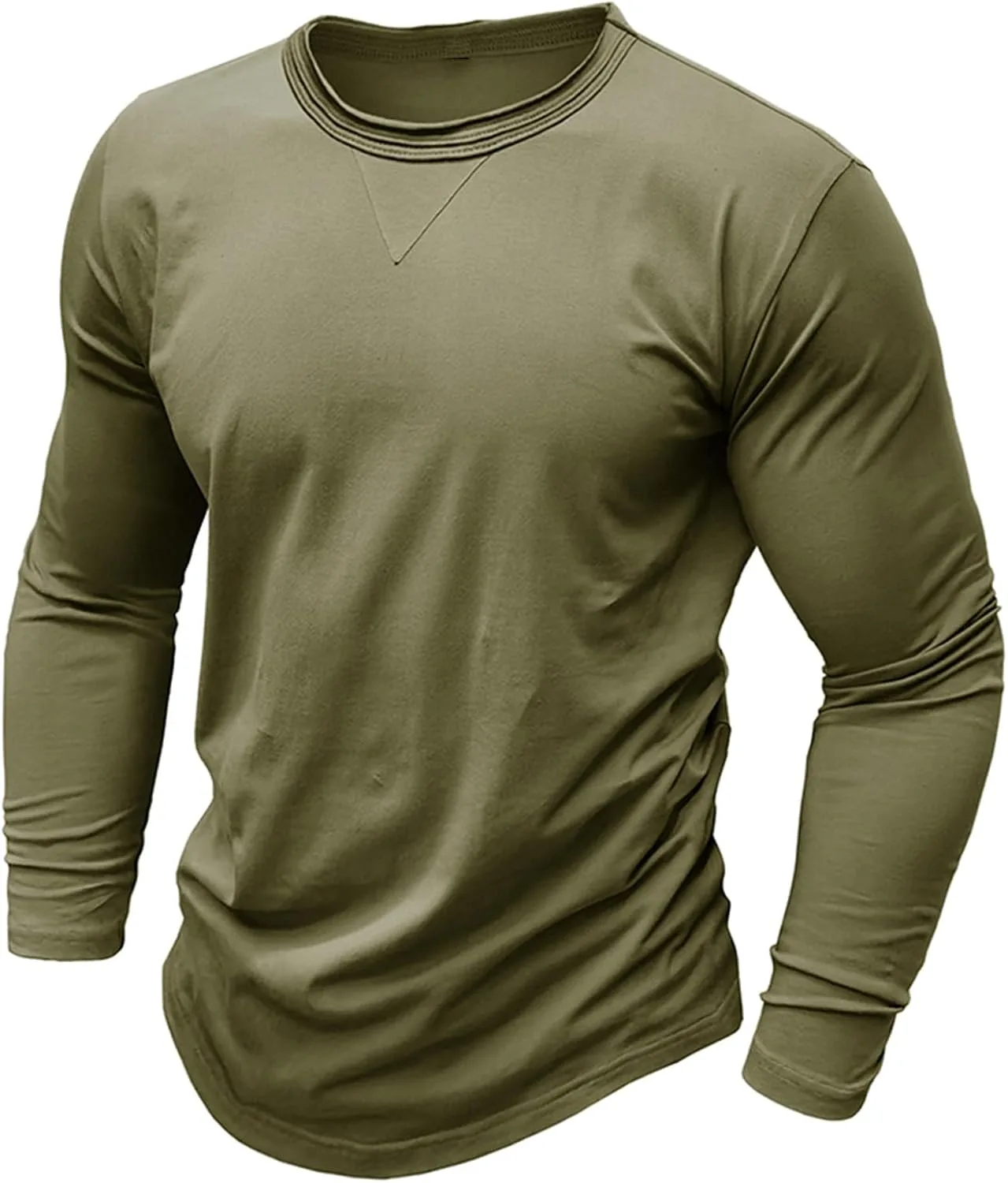 

Мужская футболка с длинным рукавом Vintage, однотонная, Slim Fit