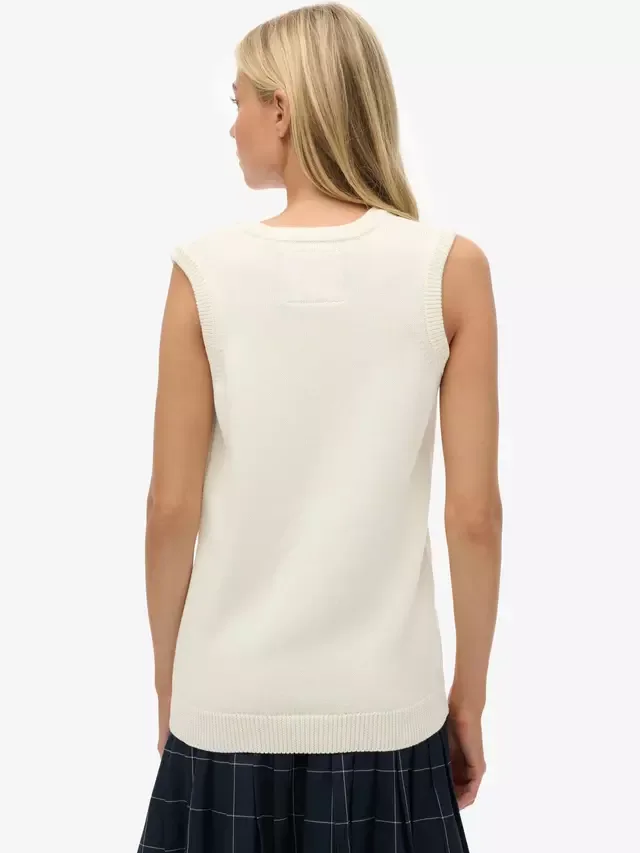 Вязаная майка Athletic Essentials Heritage Superdry, Desert Bone Offwhite — фото 2
