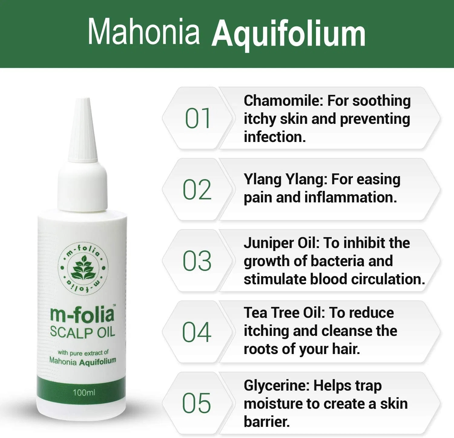 Масло для кожи головы Psoriasis Scalp Oil с экстрактом магонии падуболистной M-Folia — фото 2