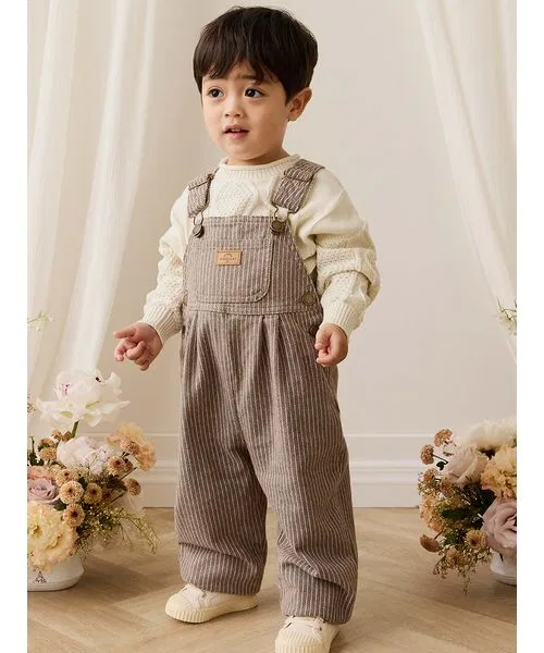 Комбинезон Mini Pinstripe Cassava / Iroko, хлопок, коричневый — фото 2