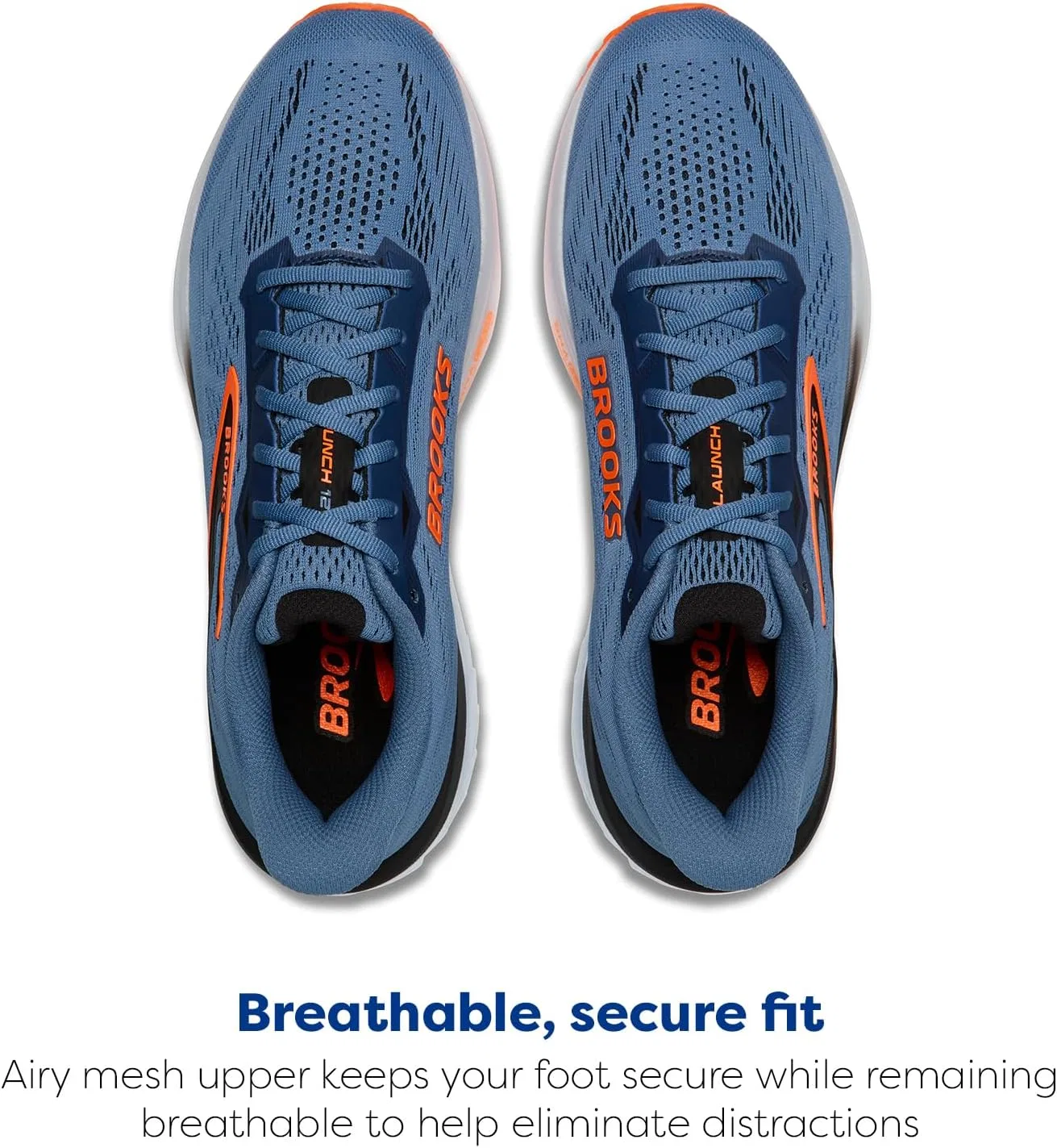 Мужские беговые кроссовки Brooks Launch 12 нейтрального цвета, Moonlight Black Orange — фото 4