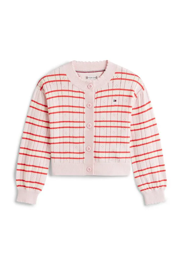 Кардиган в полоску с ажурным узором, свободного кроя. Tommy Hilfiger, Pearly Pink — фото 4