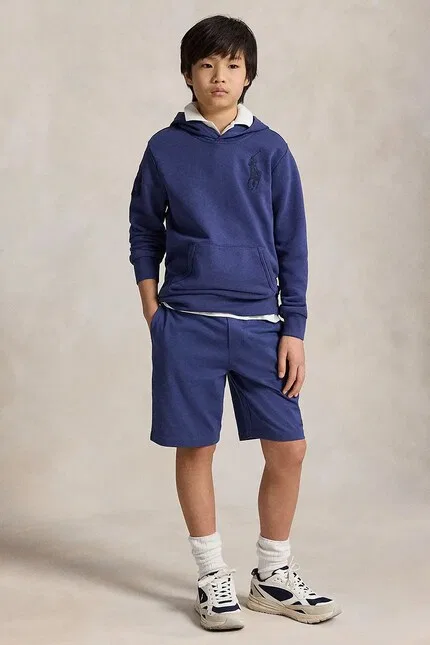 Кофта с капюшоном хлопок Big Pony Polo Ralph Lauren, синий — фото 4