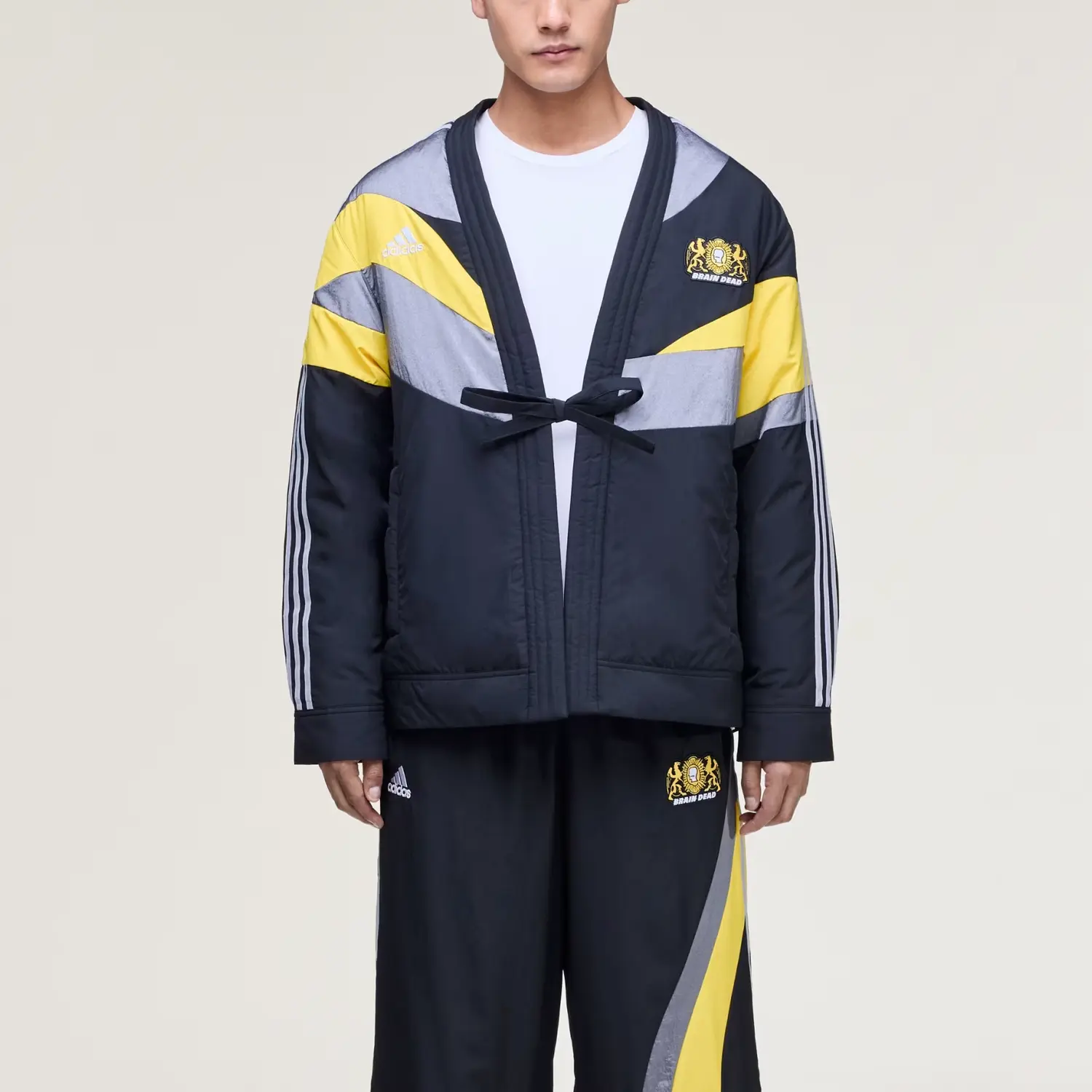 Куртка Brain Dead FW25 NORAGI Unisex Adidas Originals, черный/серый/желтый — фото 4