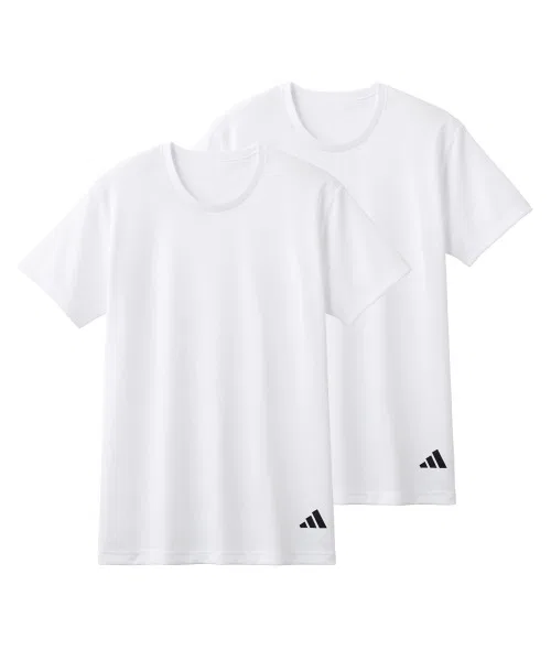 Футболка с круглым вырезом adidas с логотипом, 2 шт, белый