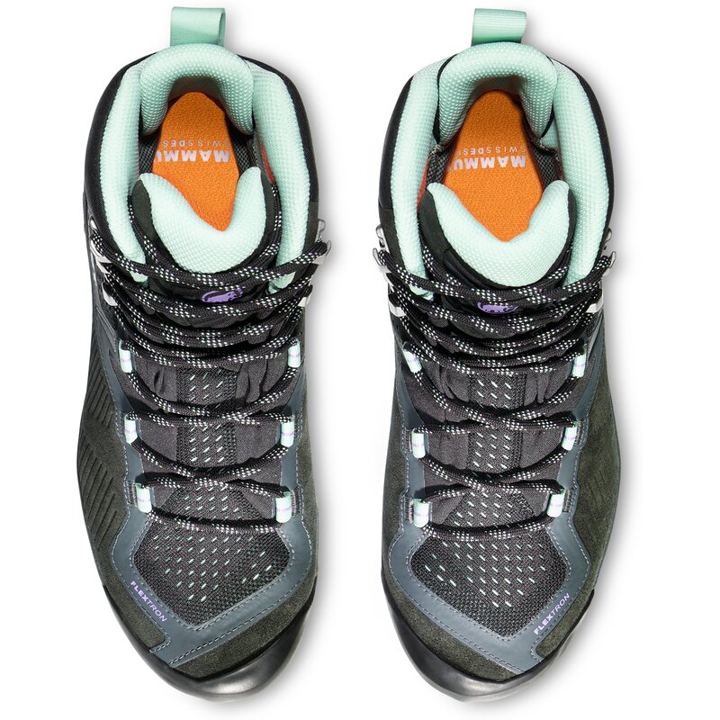 Многофункциональные ботинки sapuen high gtx женские Mammut, цвет dark steel-neo mint — фото 3