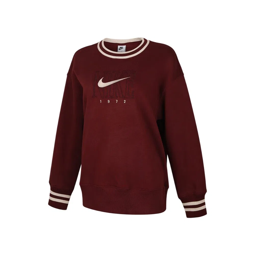 Свитшот женский Burgundy с круглым вырезом Moderate Nike