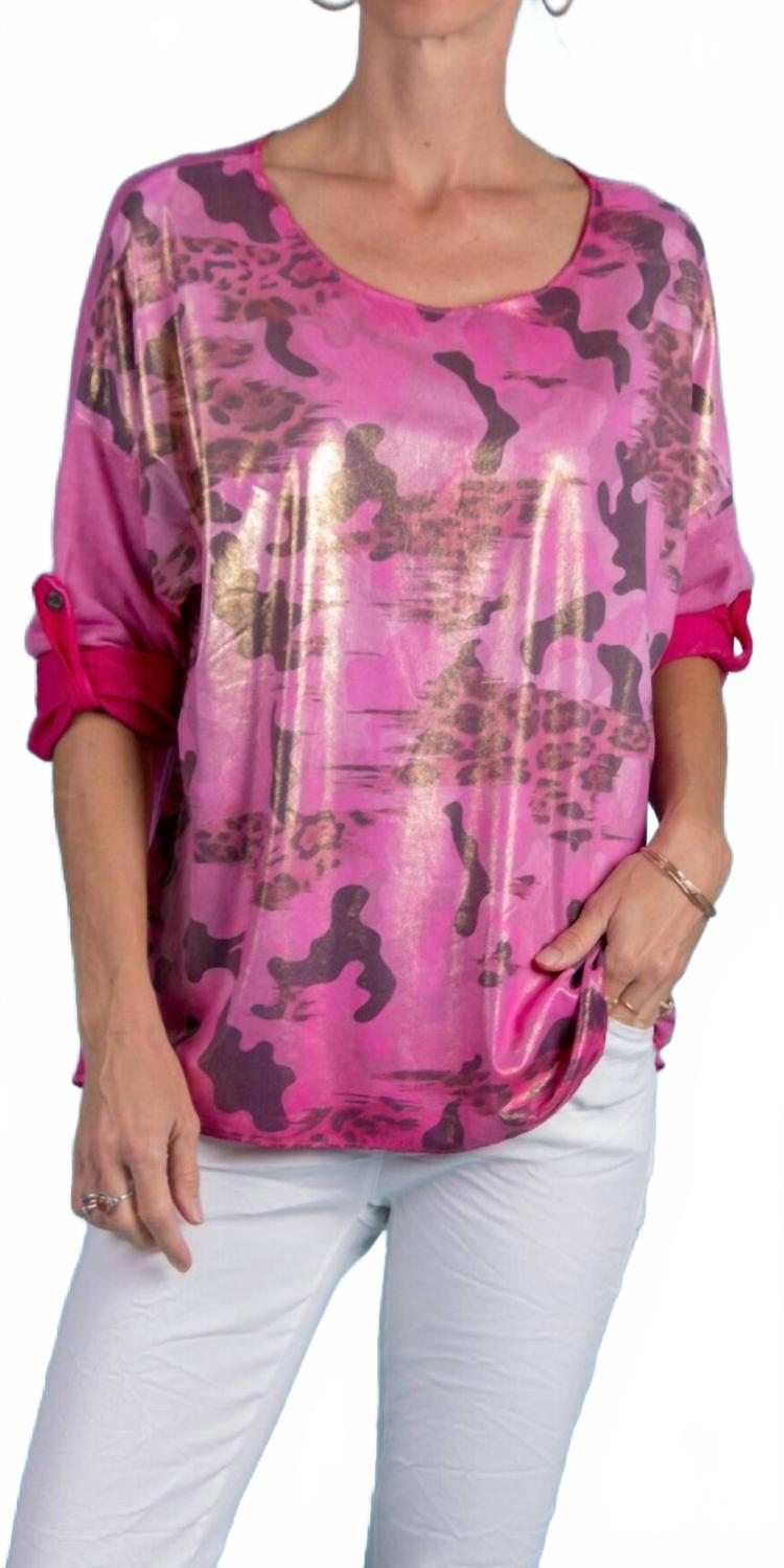 

Ярко-розовый свитер с круглым вырезом Di Svago Gigi Moda, розовый