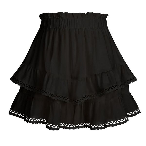 

Женские шорты-юбка с ярусами и рюшами в стиле бохо Yesfashion, Black