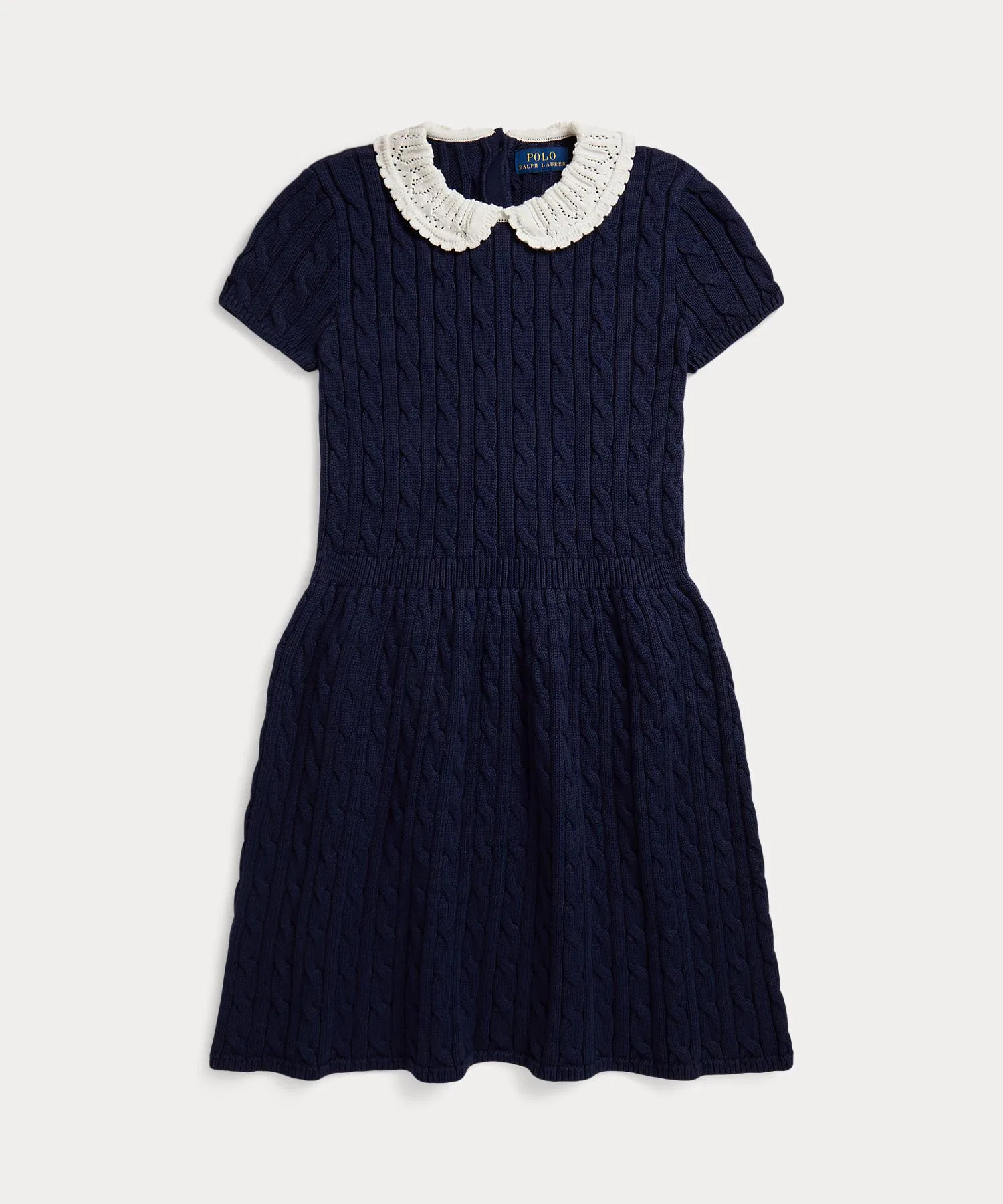 Детское хлопковое платье POLO RALPH LAUREN CHILDRENSWEAR тёмно-синее