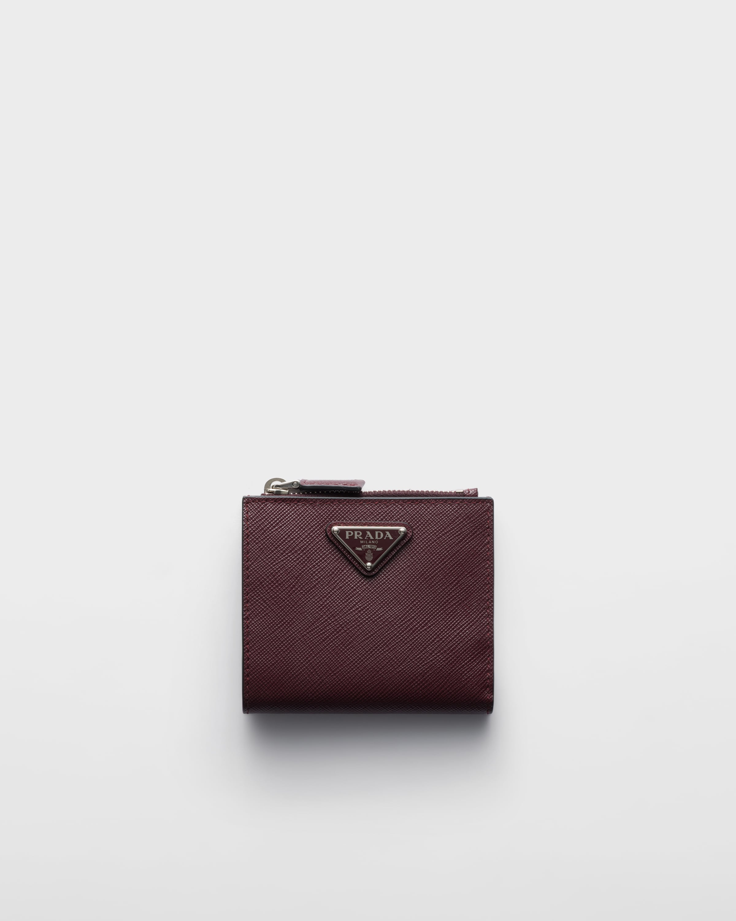 

Маленький кошелек из сафьяновой кожи Prada, бордовые