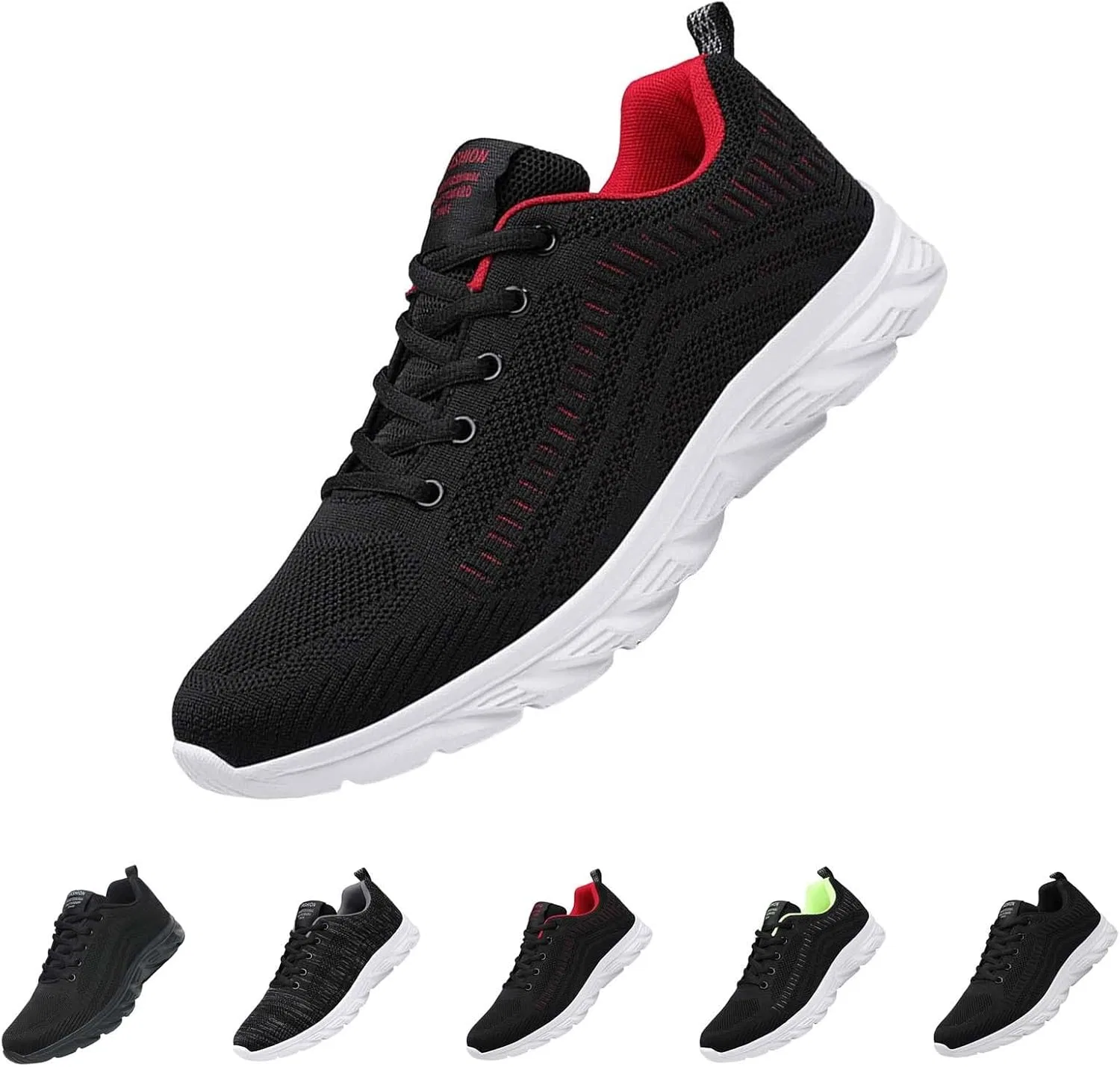 Кроссовки Schuhe Herren Summer - Arbeitsschuhe Herren Leicht Turnschuhe Atmungsaktiv Laufschuhe Verschleißfest Freizeitschuhe Fashion Walkingschuhe Bequeme Basketballschuhe Weichen Sohle Sneaker Generisch, Rot — фото 4