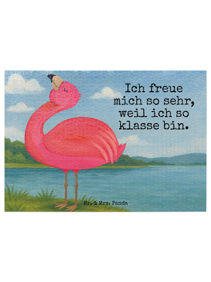 

Mr. & Mrs. Panda Дизайн пазла «Гордость фламинго» с надписью белого цвета