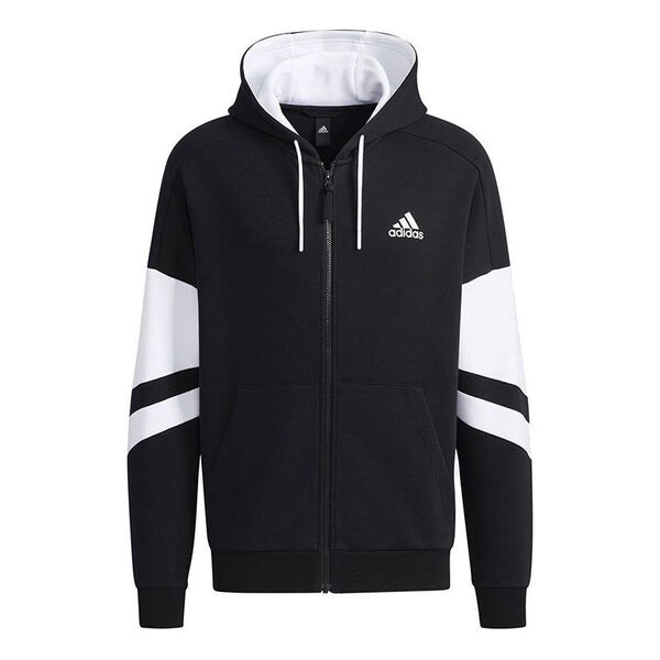 

Куртка contrasting colors athleisure casual sports hooded jacket black Adidas, черный