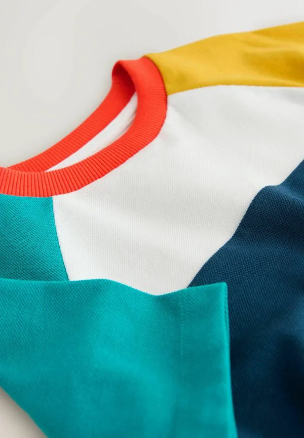 Футболка с коротким рукавом, блочным принтом, стандартного кроя. Next, Navy/Blue/Yellow — фото 3