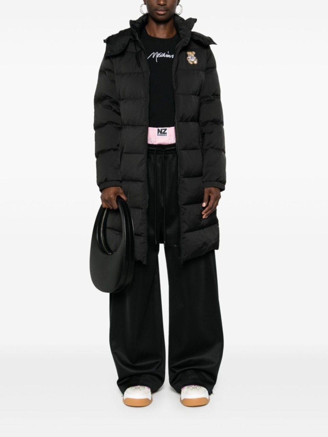 

Moschino пальто с декором Teddy Bear, черный