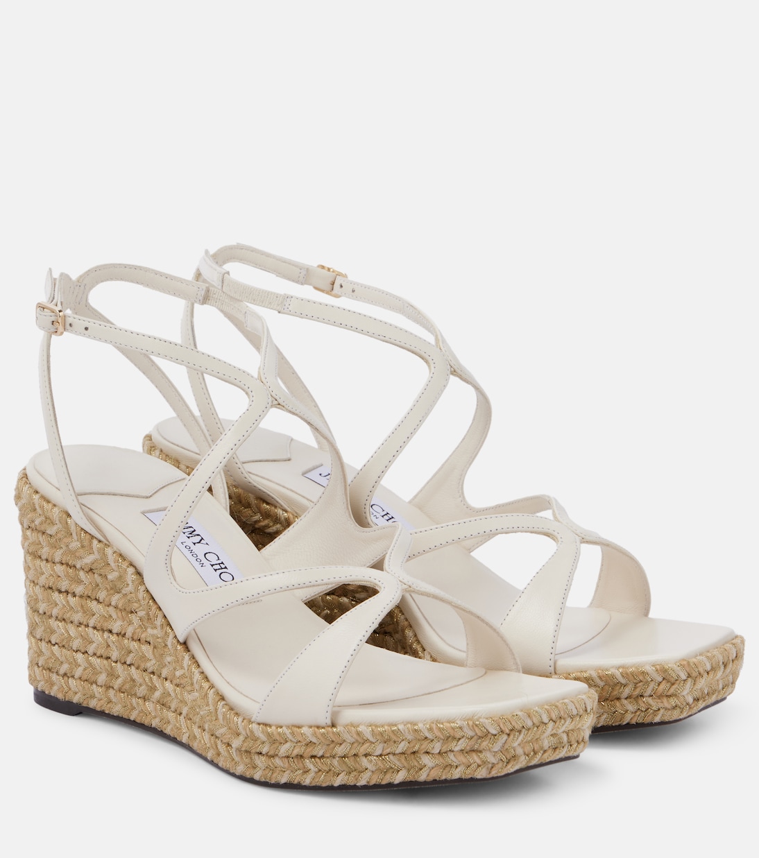 Айла 85 кожаные эспадрильи на клиньях Jimmy Choo, Latte
