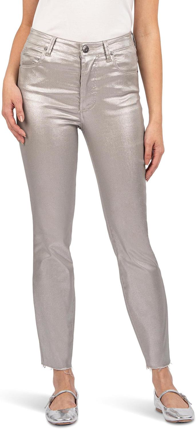 

Джинсы KUT from the Kloth Charlize High Rise Fab Ab Cigarette Leg-Raw Hem, Dark Silver