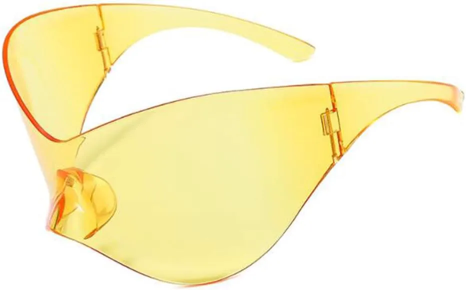 

Хип-хоп, ретро, ​​футуристические, технологичные, крутые солнцезащитные очки, большие панк-солнцезащитные очки, спортивные солнцезащитные очки PUB, Yellow