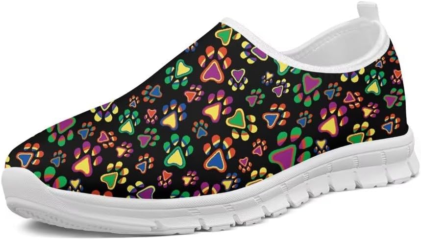 

Мужские и женские кроссовки Forchrinse Blue Dolphin с эффектом тай-дай, для ходьбы, слипоны, лоферы, спортивные легкие кроссовки для путешествий, Colorful Dog Paw Print