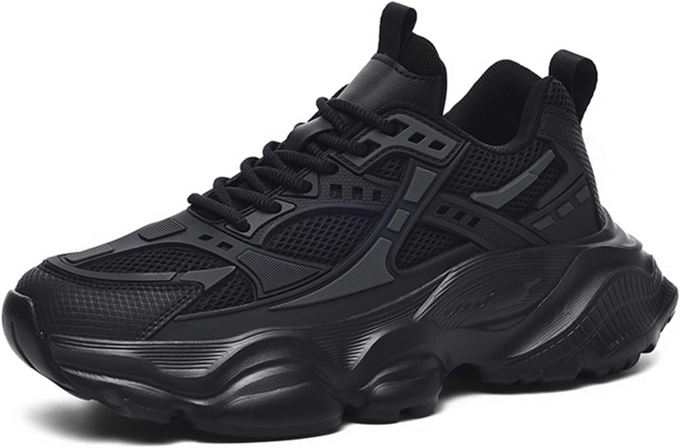 

Мужские кроссовки для бега и ходьбы, повседневные спортивные туфли, массивные тренеры, модные кроссовки для мужчин Spwagym, черный