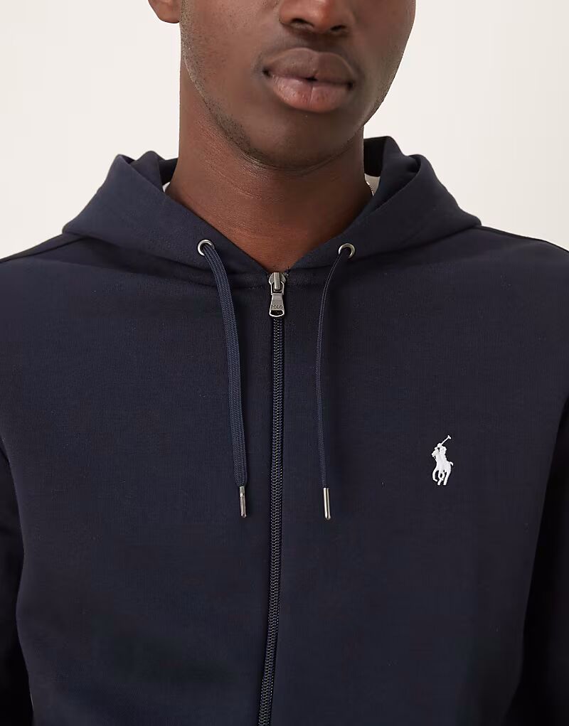 Polo Ralph Lauren Double Knit Hoodie Zip Up в цвете Navy — фото 2