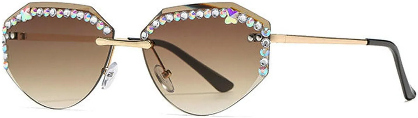 

Laureles Модные квадратные солнцезащитные очки со стразами для женщин, без оправы, с кристаллами и бриллиантами, мужские и женские солнцезащитные очки, C2