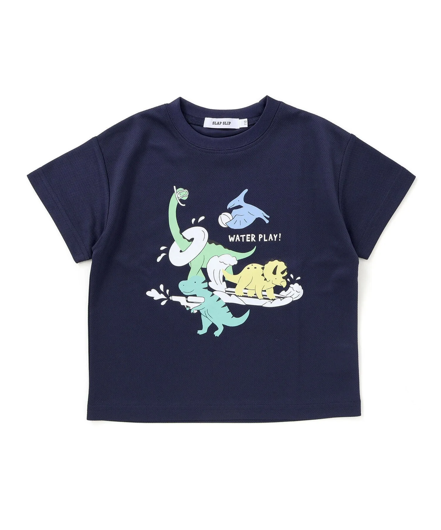 Футболка с принтом динозавров для игр в воде (80~130 см) SLAP SLIP, Navy