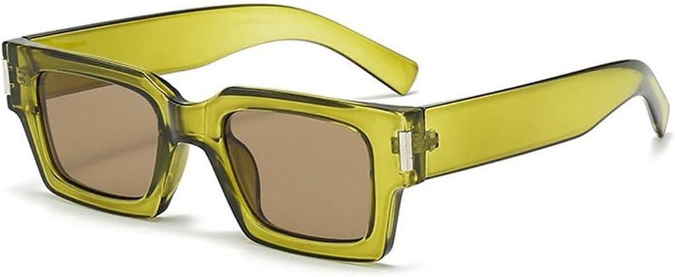 

Модные солнцезащитные очки для женщин, квадратные, оливково-зеленые, с защитой от УФ-излучения UV400, ретро, ​​модные солнцезащитные очки для мужчин SKFGNX, Olive Green Tea